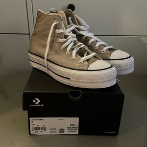 NWT Converse High Top Platform Sneakers in Wonder Stone!!